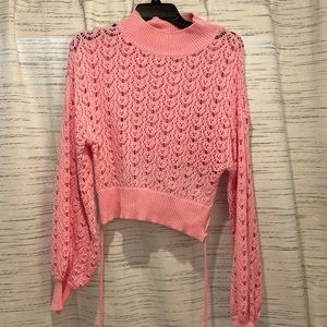 Shein Pink cropped sweater size L